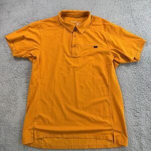 Arcteryx Shirt Mens Large Orange Captive Polo Short Sleeve Performance Stretch